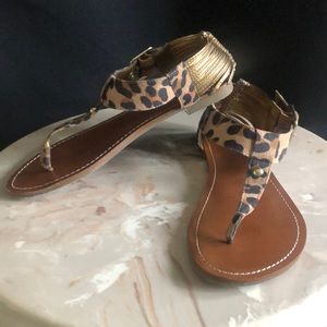 Massimo Leopard Thong Sandals